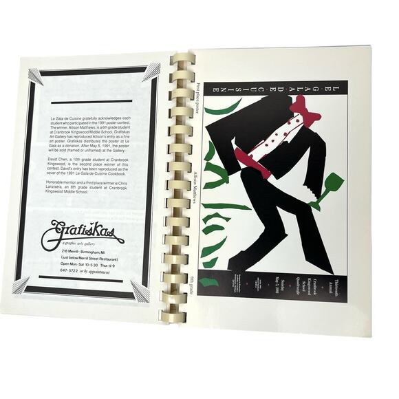 Cookbook Le Gala De Cuisine 1991 Cranbrook Schools Chefs Restaurant Recipes - Picture 5 of 10